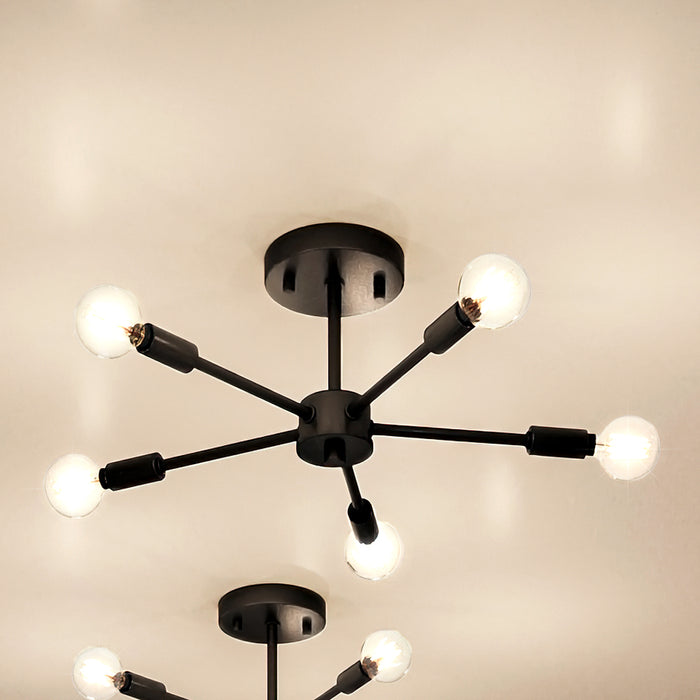 UHP4348 Mid-Century Modern Ceiling Light 5.625''H x 16''W, Midnight Black Finish, Albuquerque Collection