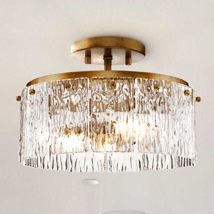 UHP4959 Glam Indoor Ceiling Light, 7-7/8''H x 12-5/8"W x 12-5/8''D, Gold Ombre Finish, Kenton Collection