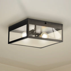 Urban Ambiance - Ceiling Light - UHP1442 Classic Outdoor Ceiling Light, 4 - 5/8''H x 11"W x 11''D, Matte Black Finish, Linton Collection - 