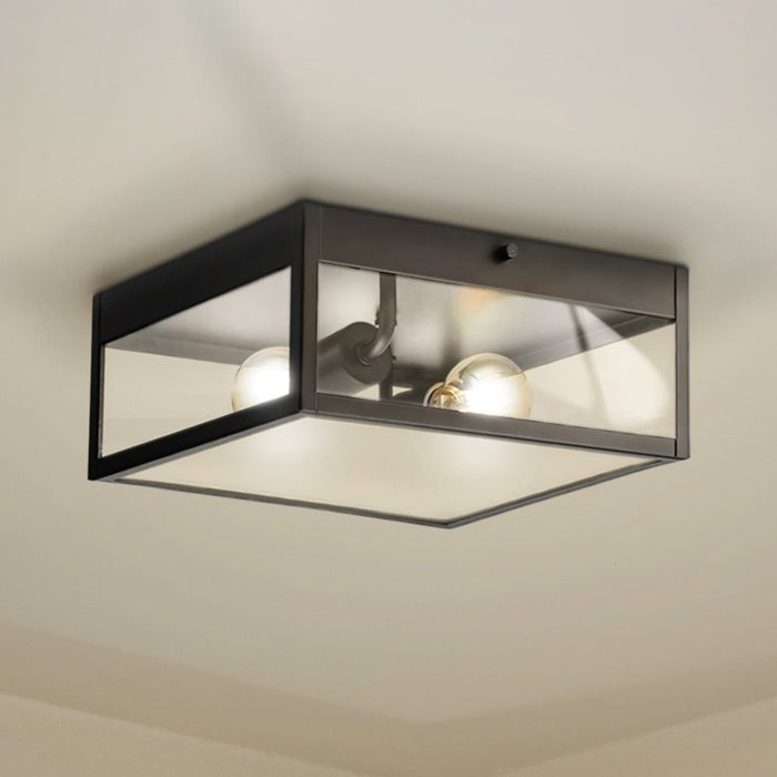 UHP1442 Classic Outdoor Ceiling Light, 4-5/8''H x 11"W x 11''D, Matte Black Finish, Linton Collection