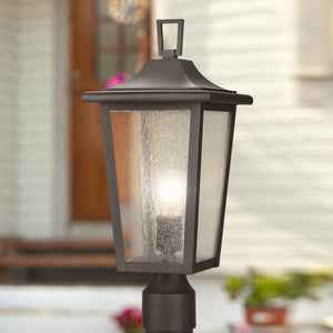 Urban Ambiance - Post Light - UHP1451 Traditional Outdoor Post Light, 18 - 1/2''H x 8"W x 8''D, Textured Black Finish, Rolla Collection - 