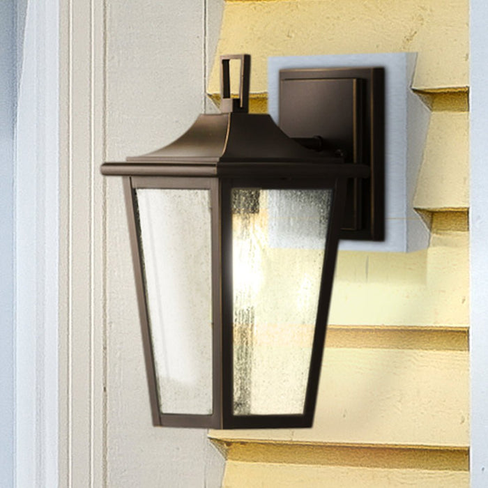 UHP1452 Traditional Outdoor Wall Sconce, 11-1/4''H x 7-1/4"W x 6''D, Antique Bronze Finish, Rolla Collection