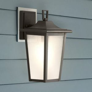 Urban Ambiance - Wall Sconce - UHP1455 Traditional Outdoor Wall Sconce, 15''H x 9 - 5/8"W x 8''D, Textured Black Finish, Rolla Collection - 