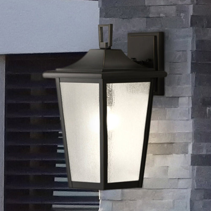 UHP1456 Traditional Outdoor Wall Sconce, 18-7/8''H x 11-3/4"W x 10''D, Antique Bronze Finish, Rolla Collection