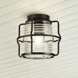 Urban Ambiance - Ceiling Light - UHP1470 Coastal Outdoor Ceiling Light, 8 - 11/16''H x 9 - 3/4"W x 9 - 3/4''D, Matte Black Finish, Laramie Collection - 