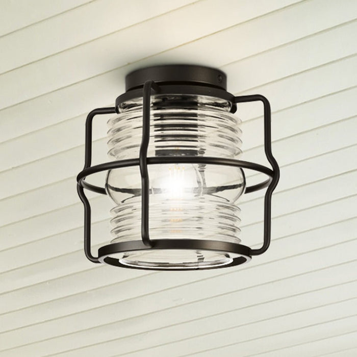 UHP1470 Coastal Outdoor Ceiling Light, 8-11/16''H x 9-3/4"W x 9-3/4''D, Matte Black Finish, Laramie Collection