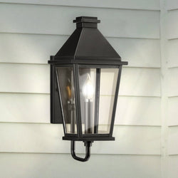 Urban Ambiance - Wall Sconce - UHP1481 Tudor Outdoor Wall Sconce, 17 - 1/2''H x 8"W x 6 - 1/2''D, Textured Black Finish, Helena Collection - 