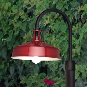 Urban Ambiance - Post Light - UHP1492 Industrial Outdoor Post Light, 17''H x 18 - 1/2"W x 13 - 1/4''D, Red Finish, Gary Collection - 