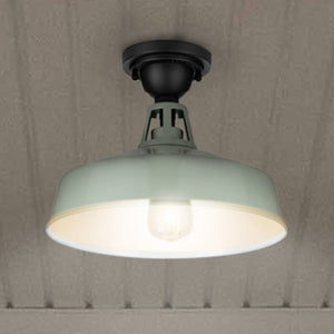 Urban Ambiance - Ceiling Light - UHP1496 Industrial Outdoor Ceiling Light, 9 - 1/2''H x 13 - 1/4"W x 13 - 1/4''D, Pistachio Finish, Gary Collection - 