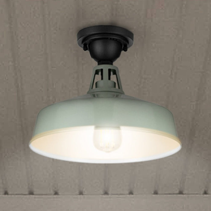 UHP1496 Industrial Outdoor Ceiling Light, 9-1/2''H x 13-1/4"W x 13-1/4''D, Pistachio Finish, Gary Collection