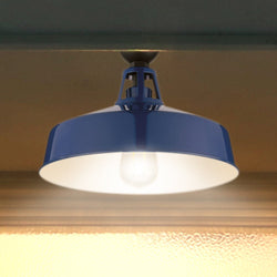 Urban Ambiance - Ceiling Light - UHP1498 Industrial Outdoor Ceiling Light, 9 - 1/2''H x 13 - 1/4"W x 13 - 1/4''D, Navy Finish, Gary Collection - 