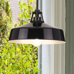 Urban Ambiance - Pendant - UHP1500 Industrial Outdoor Pendant, 7 - 1/2''H x 13 - 1/89"W x 13 - 1/89''D, Black Finish, Gary Collection - 