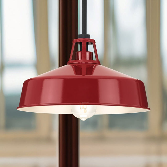 UHP1501 Industrial Outdoor Pendant, 7-1/2''H x 13-1/89"W x 13-1/89''D, Red Finish, Gary Collection