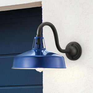 Urban Ambiance - Wall Sconce - UHP1507 Industrial Outdoor Wall Sconce, 11 - 1/4''H x 21 - 5/8"W x 13 - 1/4''D, Navy Finish, Gary Collection - 