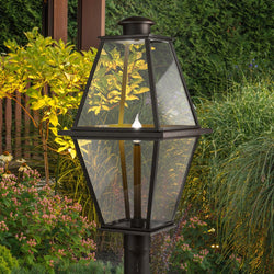 Urban Ambiance - Post Light - UHP1510 Vintage Outdoor Post Light, 25 - 1/4''H x 12 - 3/4"W x 12 - 3/4''D, Textured Black Finish, Solingen Collection - 