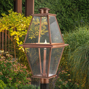 Urban Ambiance - Post Light - UHP1511 Vintage Outdoor Post Light, 25 - 1/4''H x 12 - 3/4"W x 12 - 3/4''D, Antique Copper Finish, Solingen Collection - 