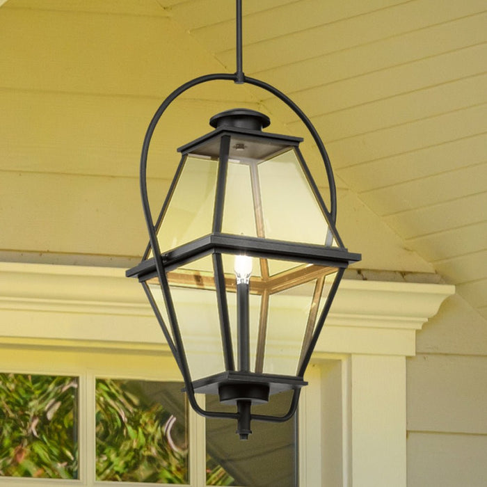 UHP1512 Vintage Outdoor Pendant, 25-5/8''H x 12"W x 12''D, Textured Black Finish, Solingen Collection