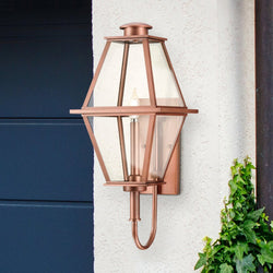 Urban Ambiance - Wall Sconce - UHP1517 Vintage Outdoor Wall Sconce, 24''H x 10 - 5/8"W x 9 - 1/2''D, Antique Copper Finish, Solingen Collection - 