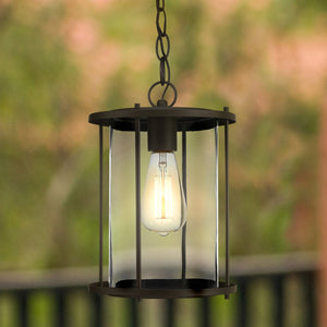 Urban Ambiance - Pendant - UHP1522 Farmhouse Outdoor Pendant, 12''H x 8"W x 8''D, Antique Bronze Finish, Bankstown Collection - 