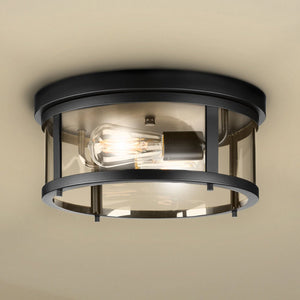 Urban Ambiance - Ceiling Light - UHP1524 Farmhouse Outdoor Ceiling Light, 5 - 3/4''H x 12 - 5/8"W x 12 - 5/8''D, Matte Black Finish, Bankstown Collection - 