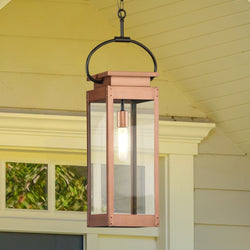 Urban Ambiance - Pendant - UHP1532 Modern Farmhouse Outdoor Pendant, 27 - 3/8''H x 7"W x 7''D, Antique Copper Finish, Darwin Collection - 