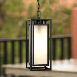 Urban Ambiance - Pendant - UHP1540 Contemporary Outdoor Pendant, 19 - 3/8''H x 7"W x 7''D, Matte Black Finish, Cavalier Collection - 