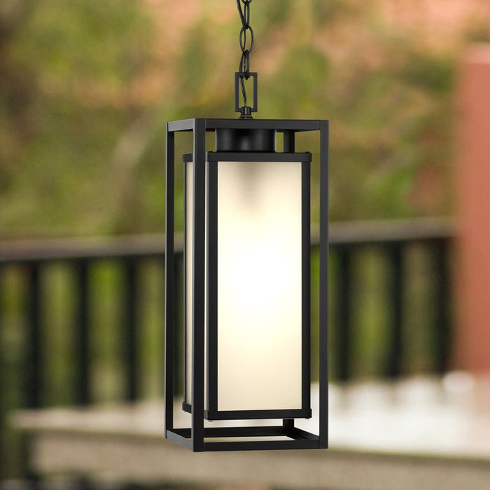 UHP1540 Contemporary Outdoor Pendant, 19-3/8''H x 7"W x 7''D, Matte Black Finish, Cavalier Collection