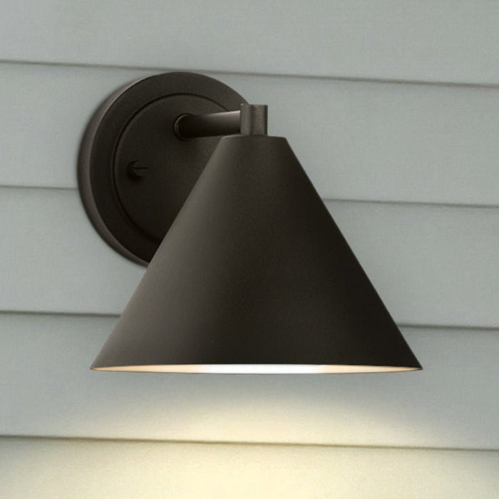 UHP1560 Modern Outdoor Wall Sconce, 7-3/8''H x 9-1/8"W x 7-7/8''D, Textured Black Finish, Parma Collection