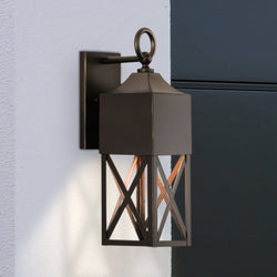 Urban Ambiance - Wall Sconce - UHP1561 Modern Farmhouse Outdoor Wall Sconce, 18 - 3/8''H x 8 - 1/4"W x 5 - 3/4''D, Antique Bronze Finish, Sunnybank Collection - 