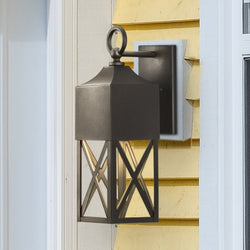 Urban Ambiance - Wall Sconce - UHP1562 Modern Farmhouse Outdoor Wall Sconce, 18 - 3/8''H x 8 - 1/4"W x 5 - 3/4''D, Textured Black Finish, Sunnybank Collection - 