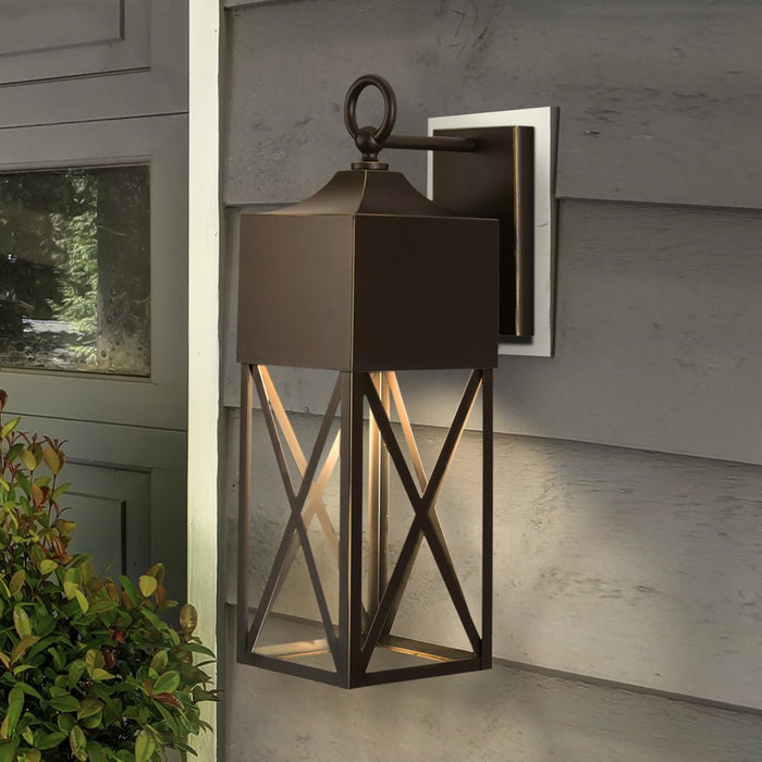 UHP1563 Modern Farmhouse Outdoor Wall Sconce, 23-1/4''H x 9-1/2"W x 7''D, Antique Bronze Finish, Sunnybank Collection