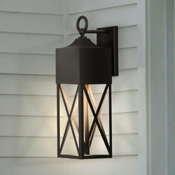 Urban Ambiance - Wall Sconce - UHP1564 Modern Farmhouse Outdoor Wall Sconce, 23 - 1/4''H x 9 - 1/2"W x 7''D, Textured Black Finish, Sunnybank Collection - 