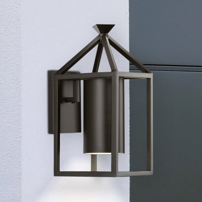 UHP1571 Modern Outdoor Wall Sconce, 18''H x 11"W x 9''D, Matte Black Finish, Sherwood Collection