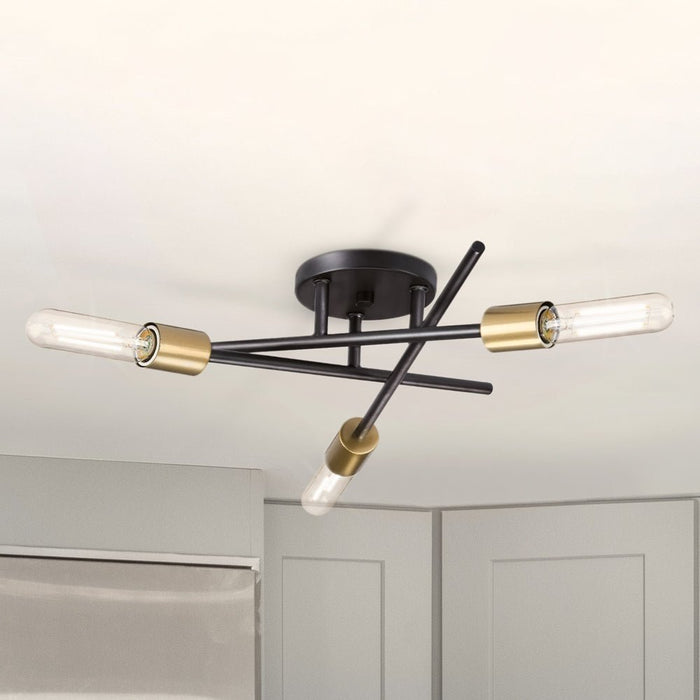 UHP4423 Mid-Century Modern Indoor Ceiling Light, 5-1/8''H x 18"W x 18''D, Antique Bronze Finish, Miami Collection