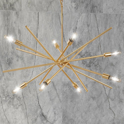 Urban Ambiance - Chandelier - UHP4427 Mid - Century Modern Indoor Chandelier, 19 - 5/8''H x 42 - 3/8"W x 42 - 3/8''D, Satin Brass Finish, Miami Collection - 