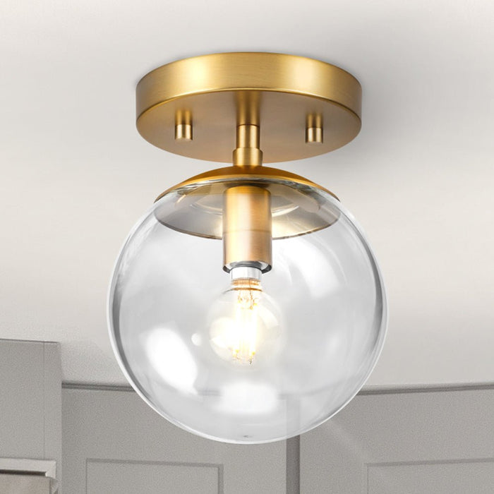 UHP4442 Minimalist Indoor Ceiling Light, 7-7/8''H x 5-7/8"W x 5-7/8''D, Brushed Bronze Finish, Canton Collection