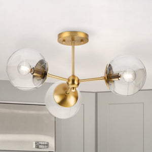 Urban Ambiance - Ceiling Light - UHP4445 Minimalist Indoor Ceiling Light, 10 - 5/8''H x 22"W x 22''D, Brushed Bronze Finish, Canton Collection - 