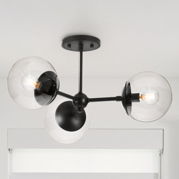 UHP4446 Minimalist Indoor Ceiling Light, 10-5/8''H x 22"W x 22''D, Matte Black Finish, Canton Collection