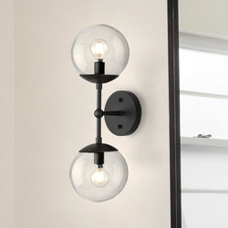 Urban Ambiance - Wall Sconce - UHP4456 Mid Century Modern Indoor Wall Sconce, 18''H x 6 - 3/4"W x 5 - 7/8''D, Matte Black Finish, Canton Collection - 