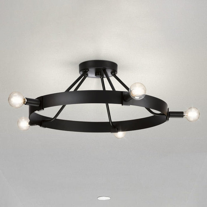 UHP4482 Modern Farmhouse Indoor Ceiling Light, 7-1/2''H x 22-1/2"W x 22-1/2''D, Matte Black Finish, Fremantle Collection