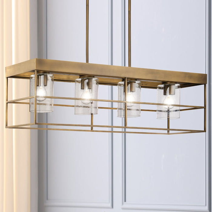 UHP4494 Modern Indoor Chandelier, 11-1/4''H x 9-3/8"W x 42''D, Aged Bronze Finish, Fargo Collection