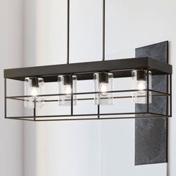 Urban Ambiance - Chandelier - UHP4495 Modern Indoor Chandelier, 11 - 1/4''H x 9 - 3/8"W x 42''D, Matte Black Finish, Fargo Collection - 