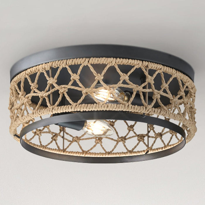 UHP4500 Bohemian Indoor Ceiling Light, 4-1/4''H x 12"W x 12''D, Matte Black Finish, Edgeley Collection