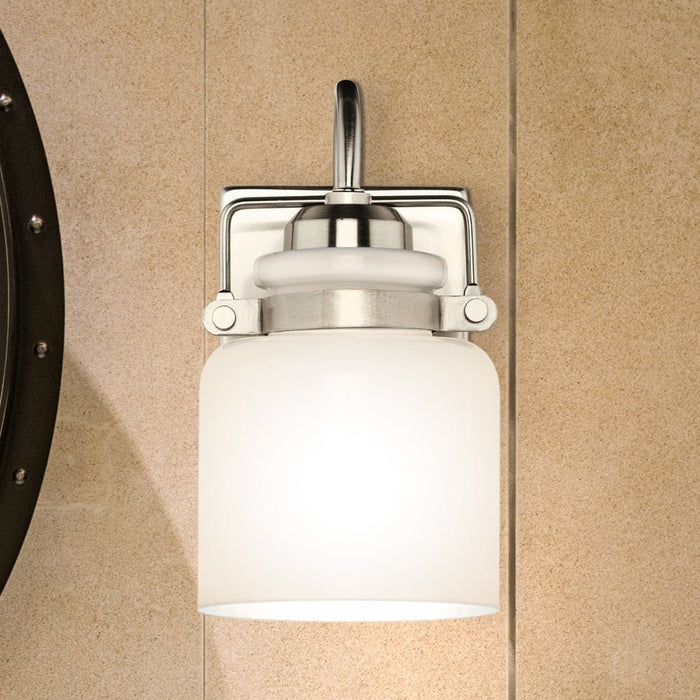 UHP4540 Transitional Indoor Bath Light, 9''H x 7"W x 5''D, Brushed Nickel Finish, Bowman Collection