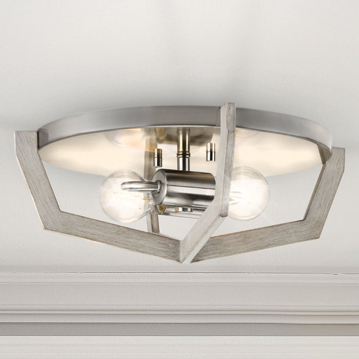 UHP4560 Modern Indoor Ceiling Light, 5-1/2''H x 15"W x 15''D, Brushed Nickel Finish, Spartanburg Collection