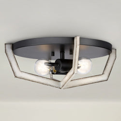 Urban Ambiance - Ceiling Light - UHP4561 Modern Indoor Ceiling Light, 5 - 1/2''H x 15"W x 15''D, Matte Black Finish, Spartanburg Collection - 