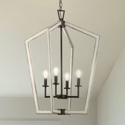 Urban Ambiance - Chandelier - UHP4569 Modern Indoor Chandelier, 30 - 7/8''H x 24"W x 24''D, Matte Black Finish, Spartanburg Collection - 