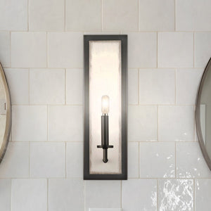 Urban Ambiance - Wall Sconce - UHP4571 Posh Indoor Wall Sconce, 18 - 1/8''H x 4 - 1/2"W x 5 - 1/2''D, Matte Black Finish, Spartanburg Collection - 