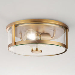 Urban Ambiance - Ceiling Light - UHP4595 Modern Farmhouse Indoor Ceiling Light, 4 - 3/8''H x 12 - 5/8"W x 12 - 5/8''D, Vintage Brass Finish, Siegen Collection - 