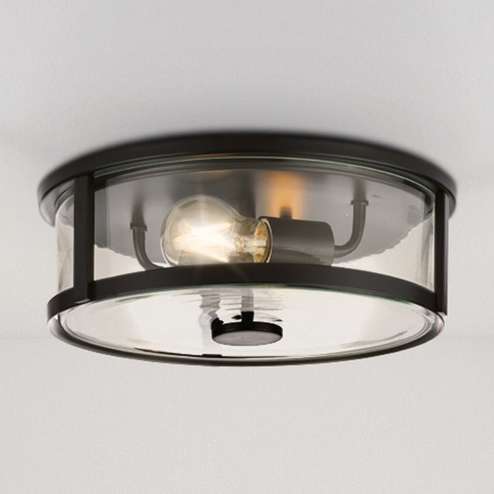 UHP4596 Modern Farmhouse Indoor Ceiling Light, 4-3/8''H x 12-5/8"W x 12-5/8''D, Matte Black Finish, Siegen Collection